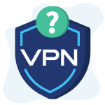 Icône VPN avec un point d'interrogation